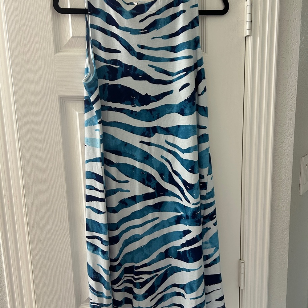 Tommy Bahama Blue and White Striped Dress (Knee Length)